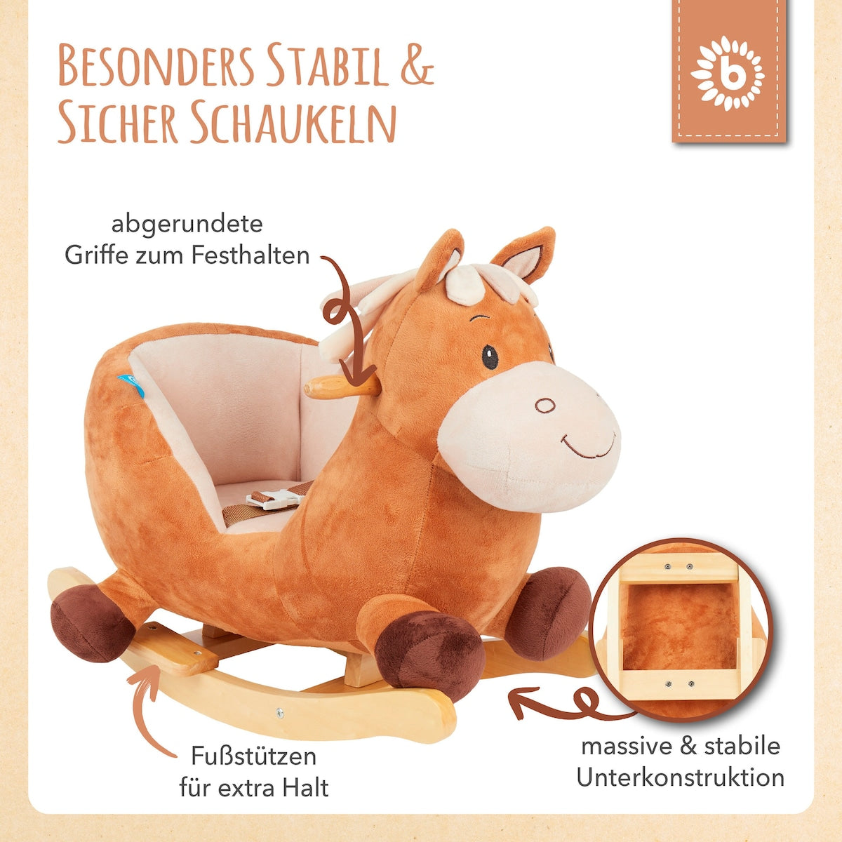 Gyngedyr hest Calimero montert i barnerom