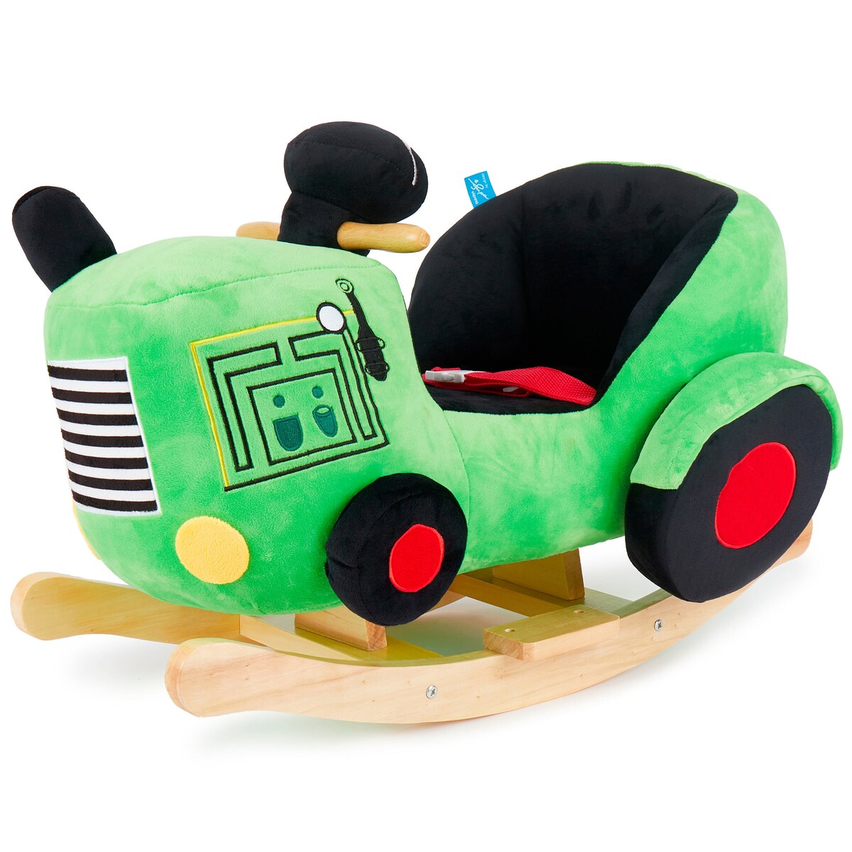 Gyngedyr traktor i plysj fra 9 mnd forfra