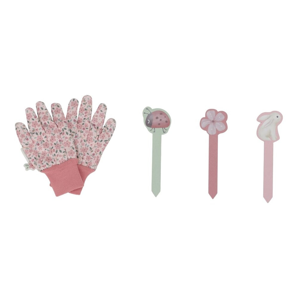 Hagesett 10 deler Fairy Garden med verktøyveske rosa bakside
