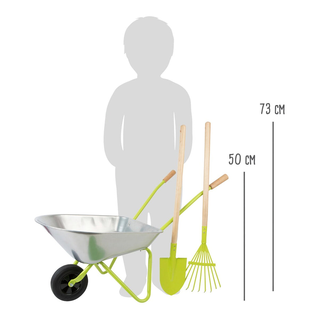 Hageverktøysett med trillebår for barn fra 3 år small foot nærbilde av hagehansker
