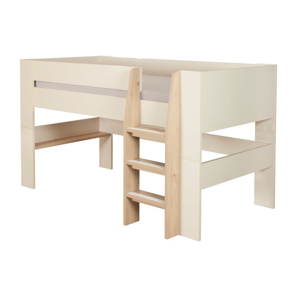 Halvhøy seng sett "Loft" Flexi Grow 90x200 cm forfra