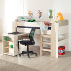 Halvhøy seng sett "Studio" Flexi Grow 90x200 cm montert med stige