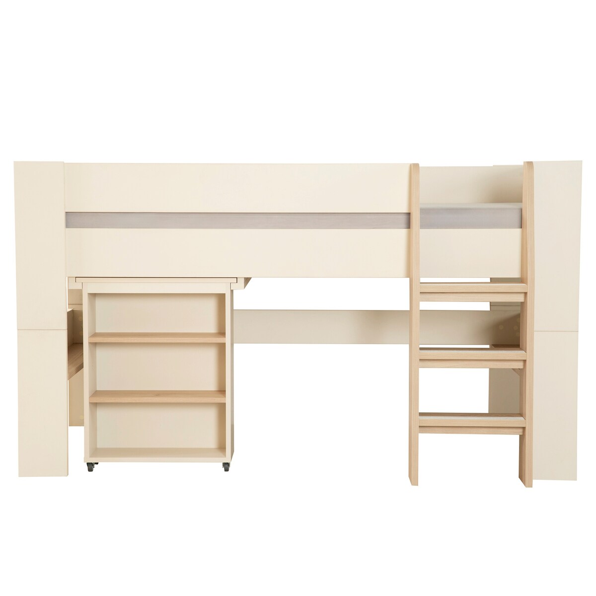 Halvhøy seng sett "Studio" Flexi Grow 90x200 cm komplett sett sideprofil