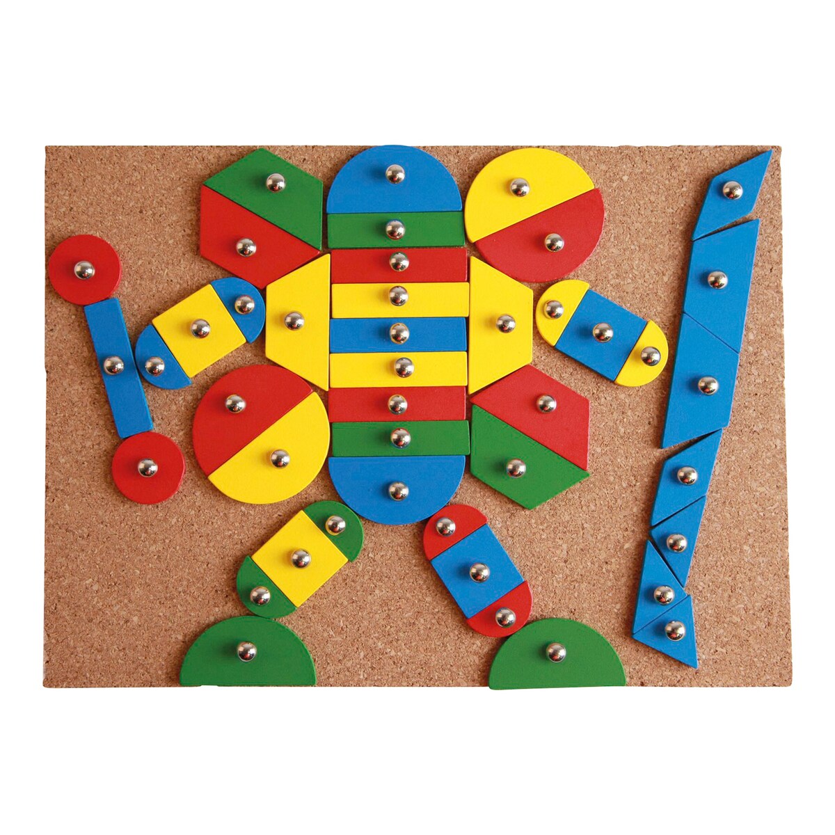 Montert Hammerspill med 72 brikker, korkplate 28x19,5 cm i bruk