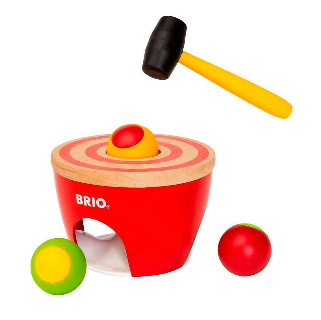 Hammerspill med kuler i tre 15 x 10 cm - BRIO forfra