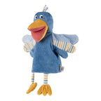 Hånddukke fugl i fleece og jersey 29 cm forfra