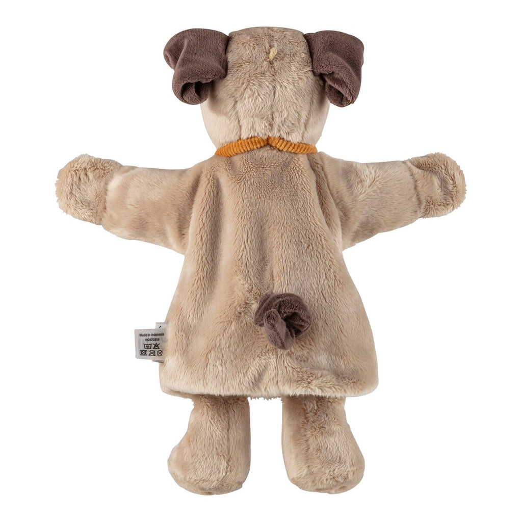 Hånddukke hund plysj 34 cm detalj
