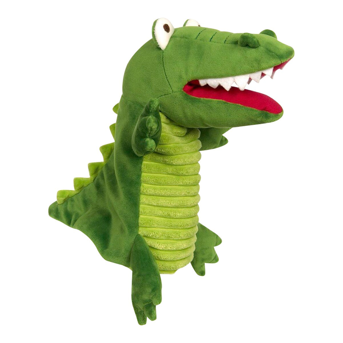Hånddukke krokodille i mikrofiberplysj 24 cm forfra