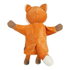 Nærbilde av hånddukke rev Filou fleece og kordfløyel 31 cm