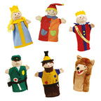 Hånddukker 6 deler klassiske figurer for dukketeater forfra