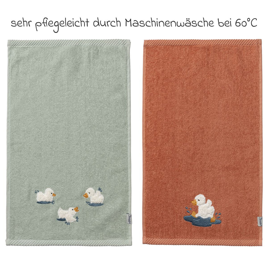 Pakke med to håndklær Håndkle 2-pack 30 x 50 cm med andemotiv, Edda - Sterntaler