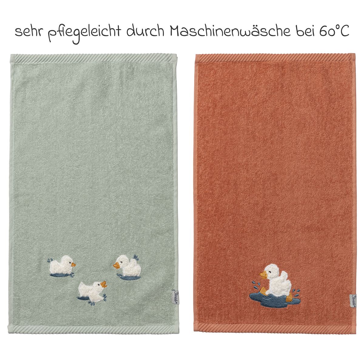 Pakke med to håndklær Håndkle 2-pack 30 x 50 cm med andemotiv, Edda - Sterntaler