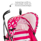 Handlekurv under Trillevogn Pluto med 5-punktsbelte Stripe Pink