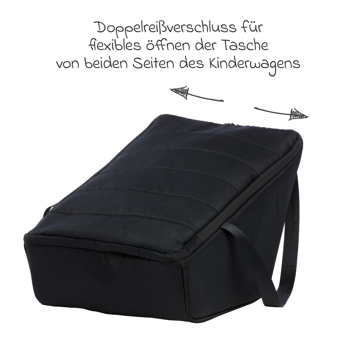 Nærbilde av bæreremmer på Handleveske Citybag til Mono 3, Mono 4 og Pro, svart