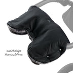 Håndvarmer Universal i fleece til barnevogn, svart bakside
