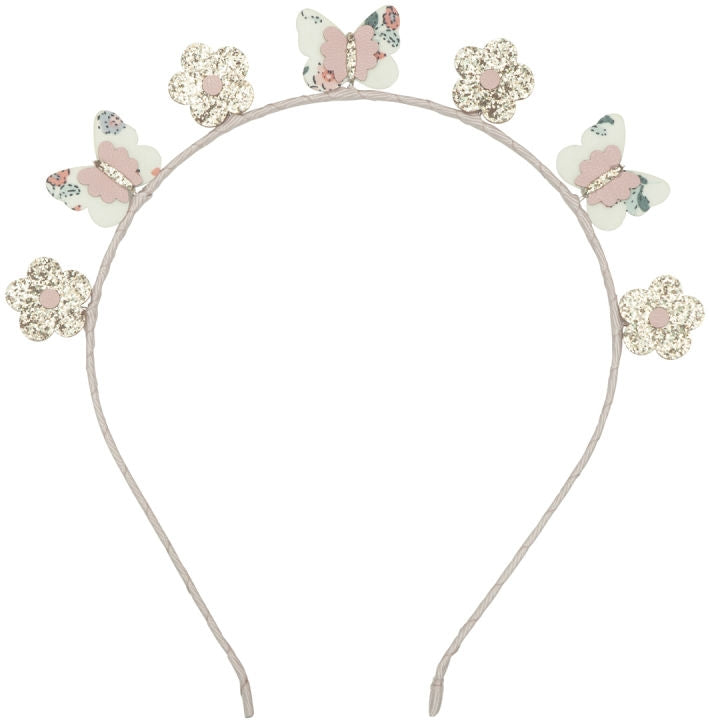 Hårbøyle Flora Butterfly med sommerfugler og glitter for barn