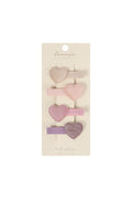 Hårspenne sett 'Velvet Hearts' croco clips forfra