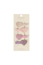 Hårspenne sett 'Velvet Hearts' croco clips forfra