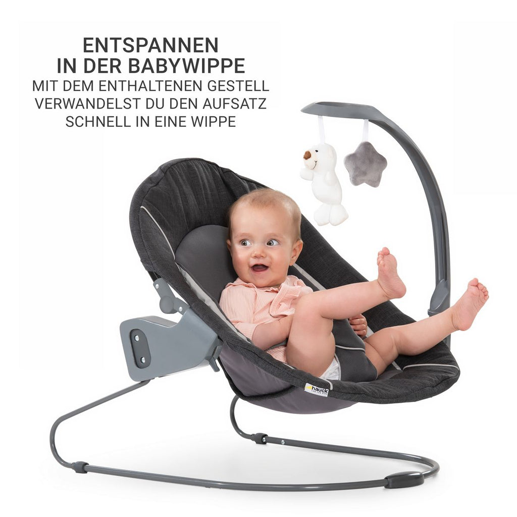 Barnestol Beta Plus 5-delers nyfødtsett Deluxe, gråmelert - Hauck