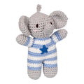 Heklet rangle elefant bomull ca. 13 cm fra fødsel