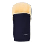 Helårs vognpose PUTZI i lammeskinn navy blue forfra