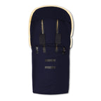 Helårs vognpose PUTZI i lammeskinn navy blue bakside