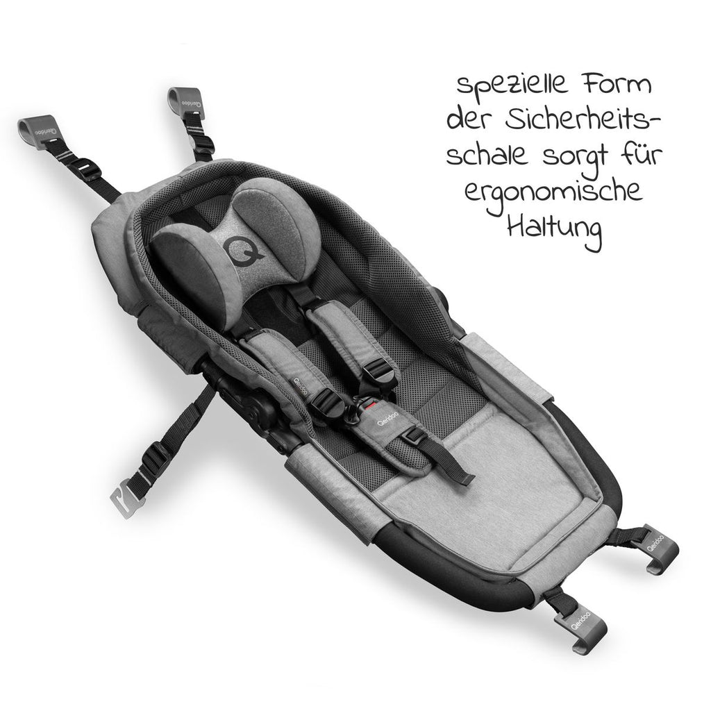 Montert Hengekøye Plus med sikkerhetsramme for babytransport i barnevogn