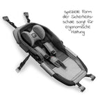 Montert Hengekøye Plus med sikkerhetsramme for babytransport i barnevogn