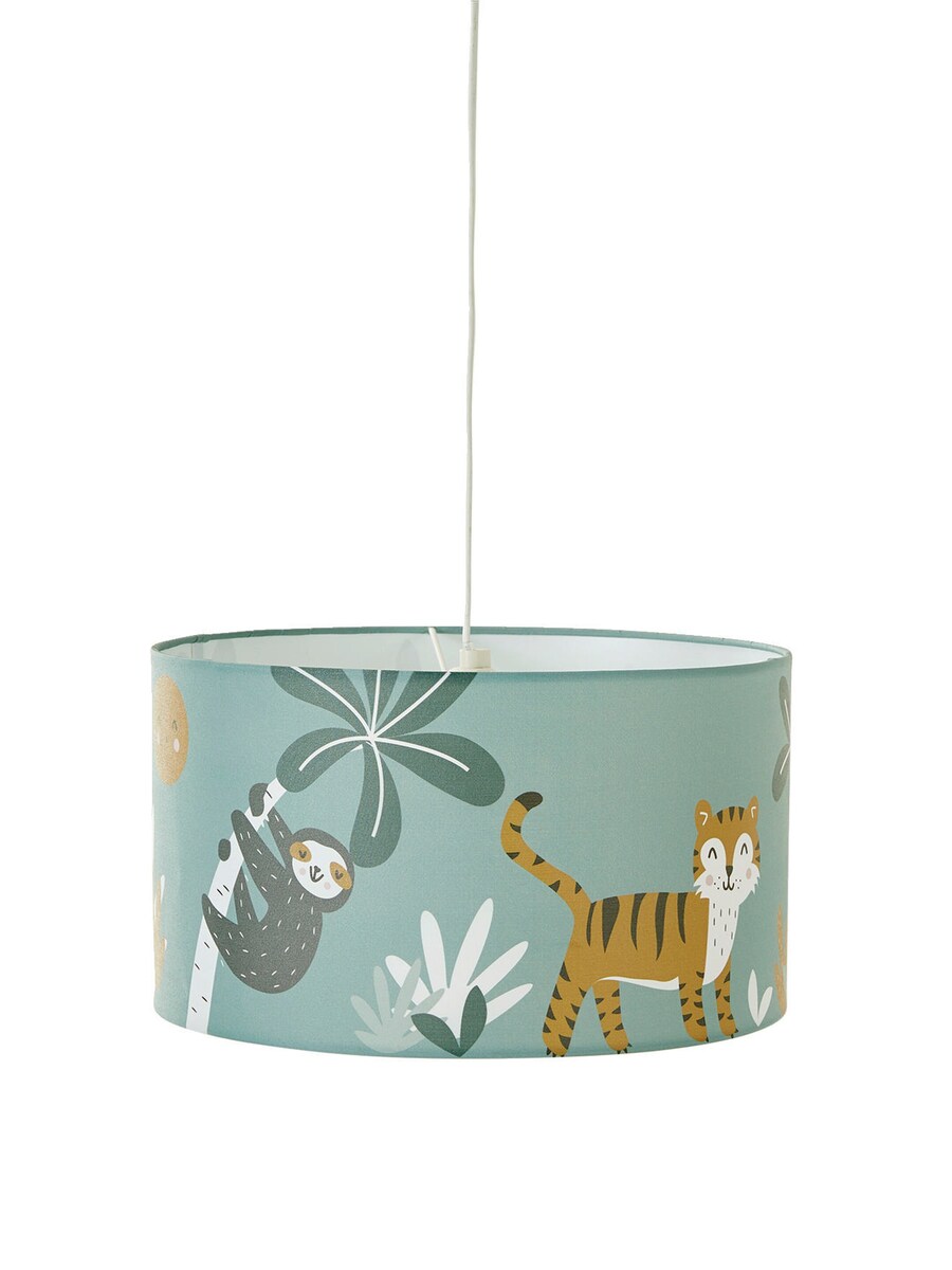 Hengende lampeskjerm DSCHUNGEL med jungelmotiv forfra