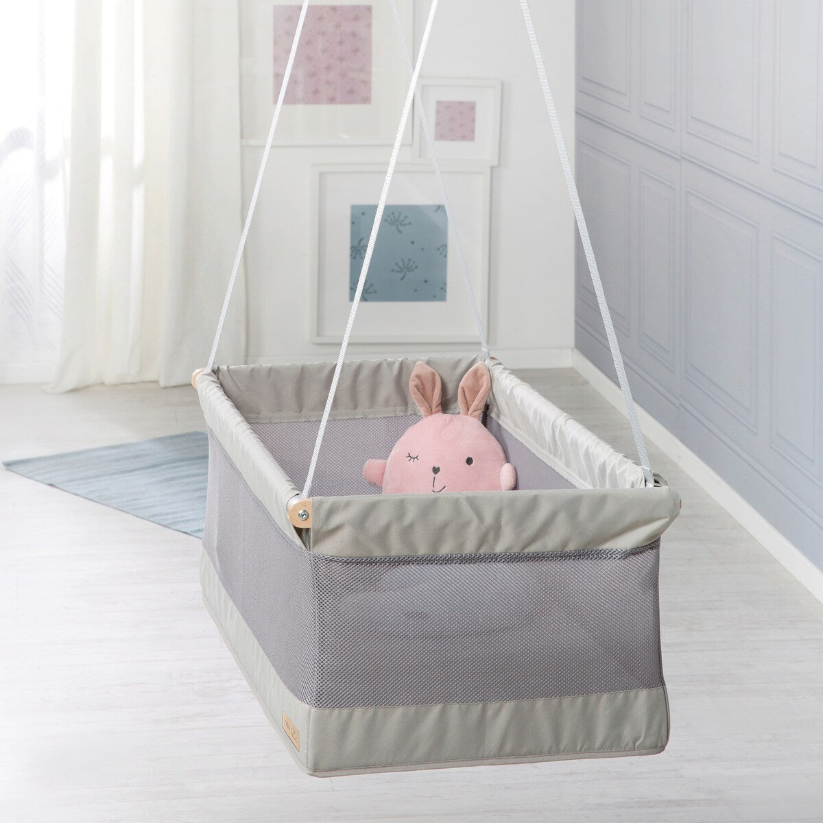 Hengevugge safe asleep® med mesh-stoff i canvas bakside