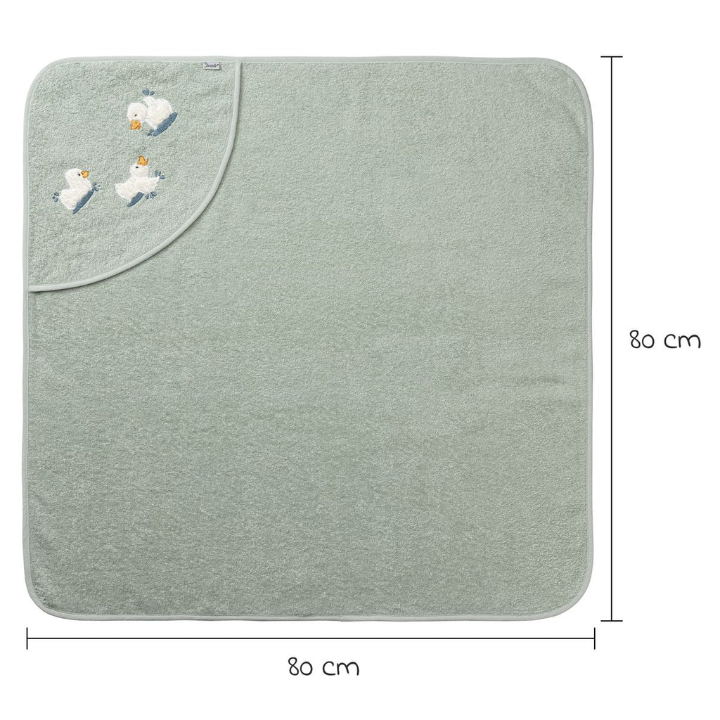 Visning av størrelse på Hettehåndkle 80 x 80 cm bomullsfrotté, Edda - Sterntaler