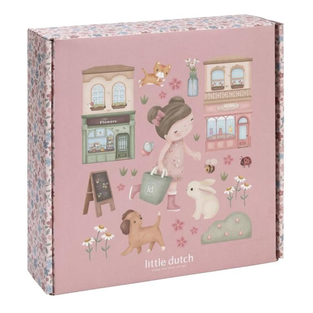 Hobbyboks rosa med farger, stempler og klistremerker - Little Dutch