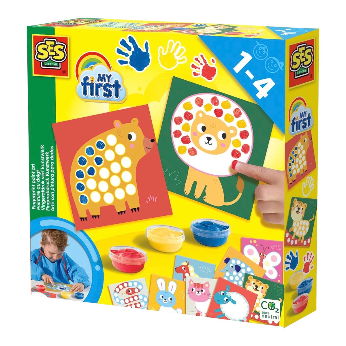 Hobbysett fingeravtrykk-kunstverk med fingermaling fra 12 mnd - SES forfra