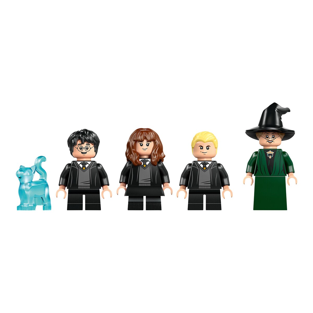 Nærbilde av minifigurer i Hogwarts™ slott: valgseremoni med Valghatten