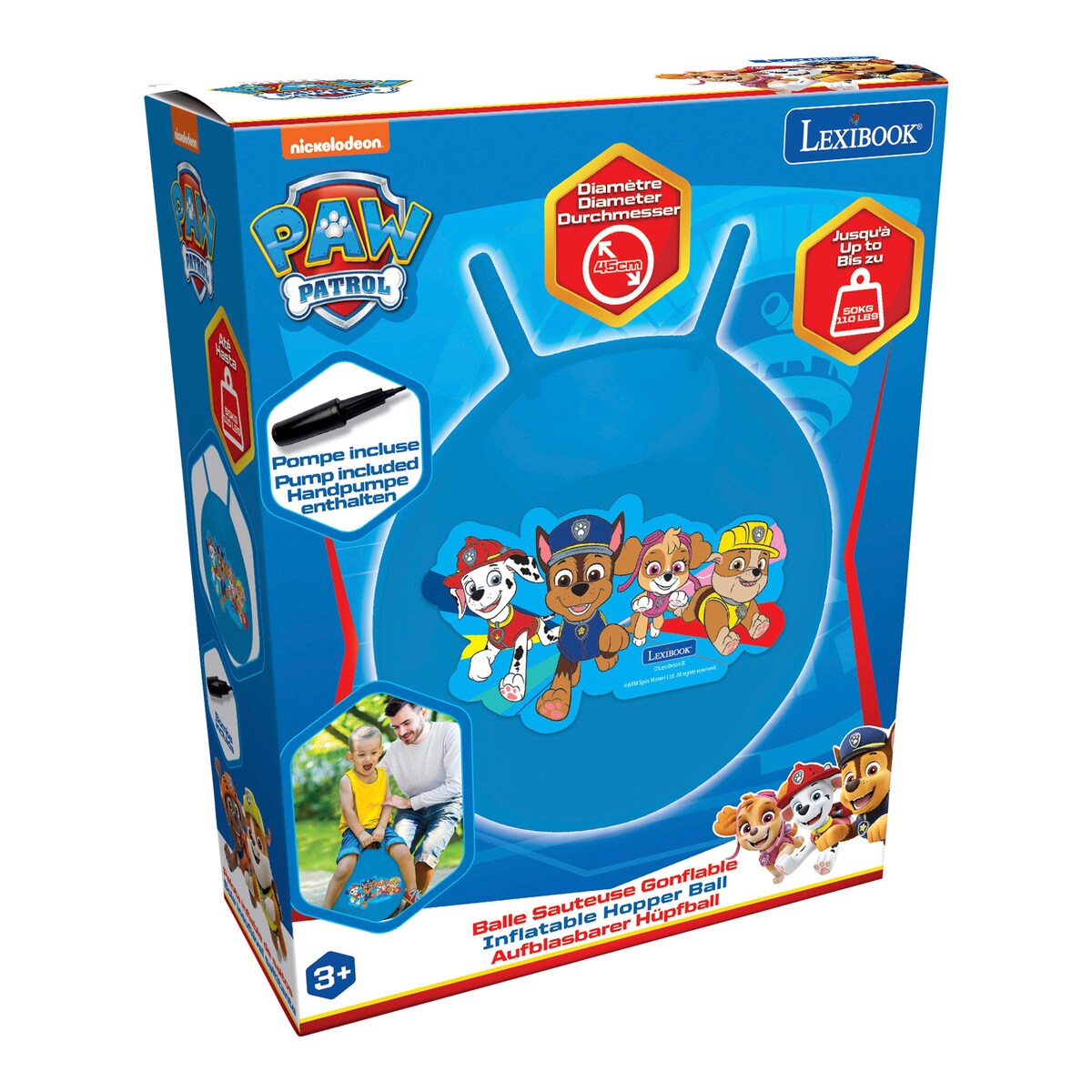 Montert Hoppeball Paw Patrol 45 cm klar til bruk