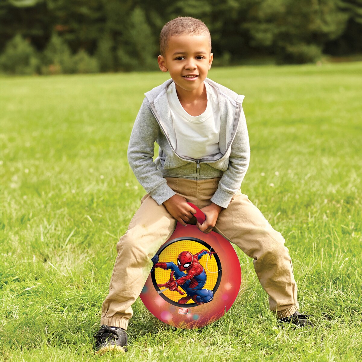 Hoppeball med lyseffekt Spider-Man 45 cm bakside