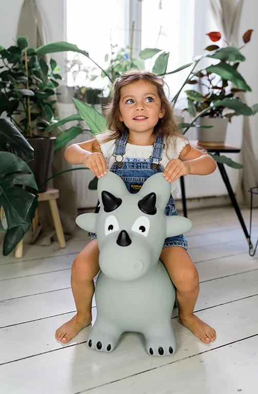 Hoppedyr dinosaur med luftpumpe - Kindsgut detalj
