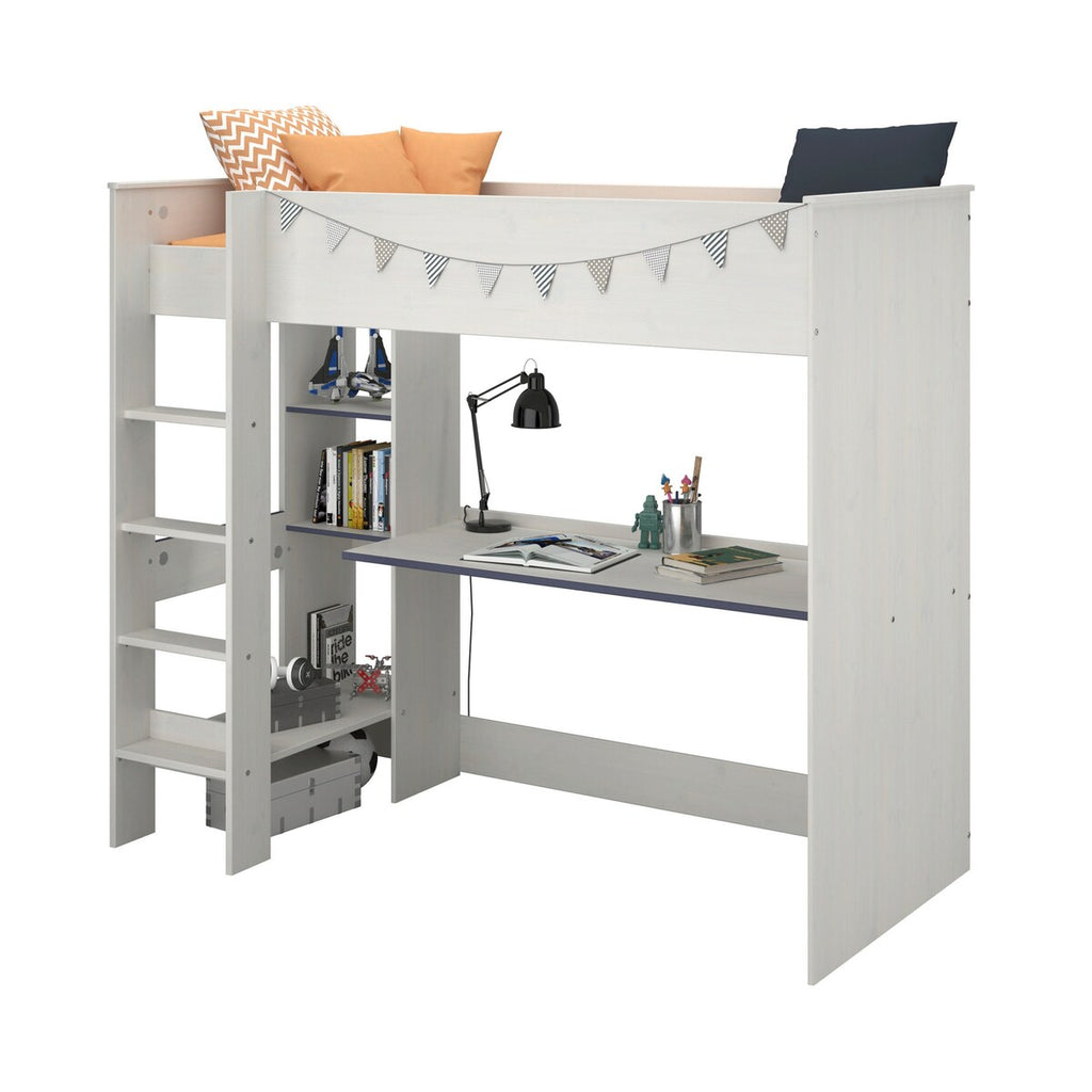 Høyseng med skrivebord Smoozy 90x200 cm forfra