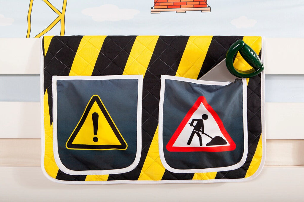 Oppbevaringstaske på Høyseng "Oskars Baustelle" med tilbehør furu hvit
