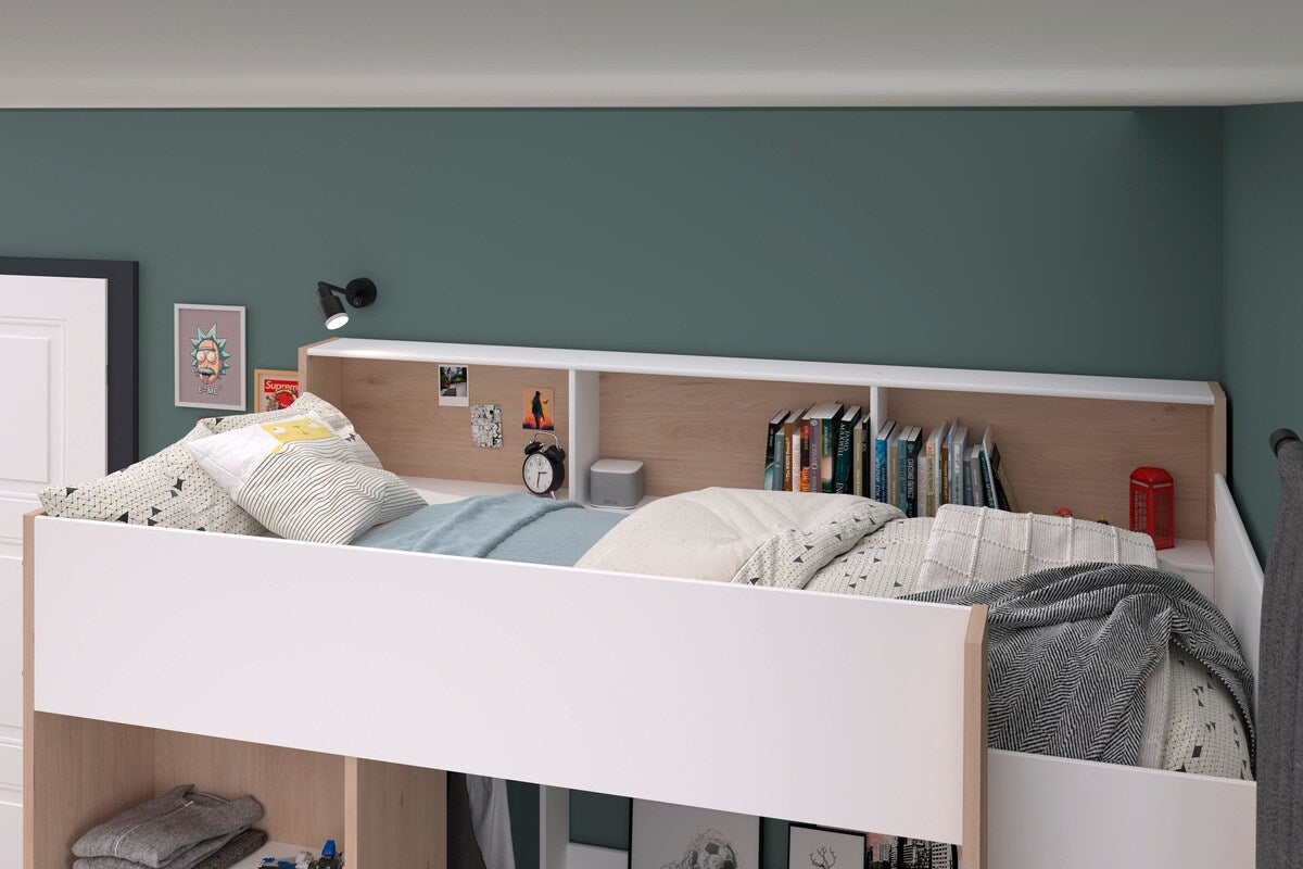 Høyseng Shelter 11 eik Jackson med skap og skrivebord - PARISOT
