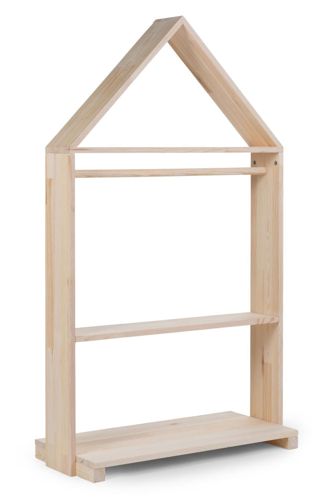 Husformet oppbevaringsreol med hjul 80x135 cm Childhome forfra