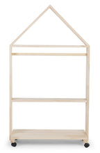 Detalj av hengestang på Husformet oppbevaringsreol med hjul 80x135 cm Childhome