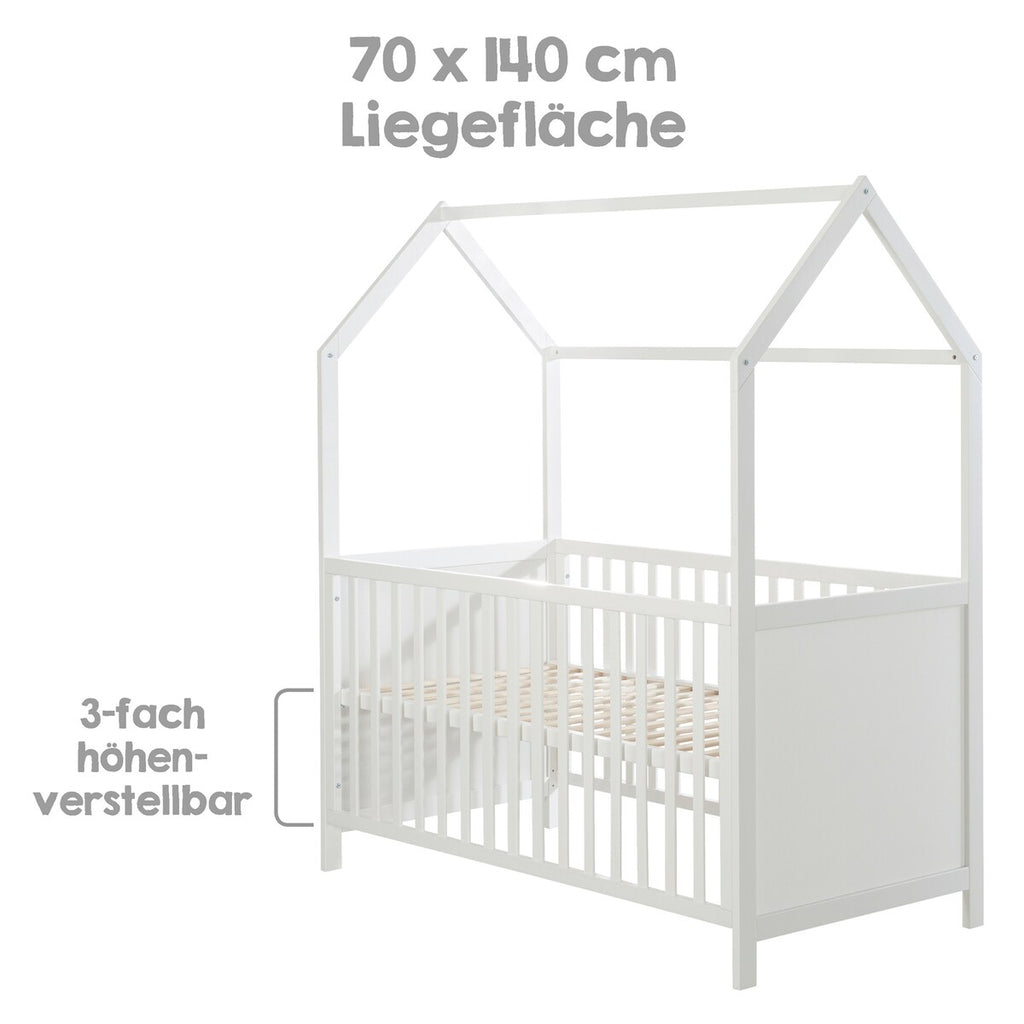 Husseng 70x140 cm kombiseng fra fødsel til ca 8 år justerbar høyde