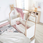 Montert Husseng Cabane 60x120 cm med justerbar lattenrost