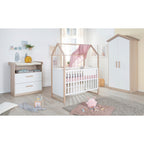 Husseng Cabane 60x120 cm med justerbar lattenrost med tak