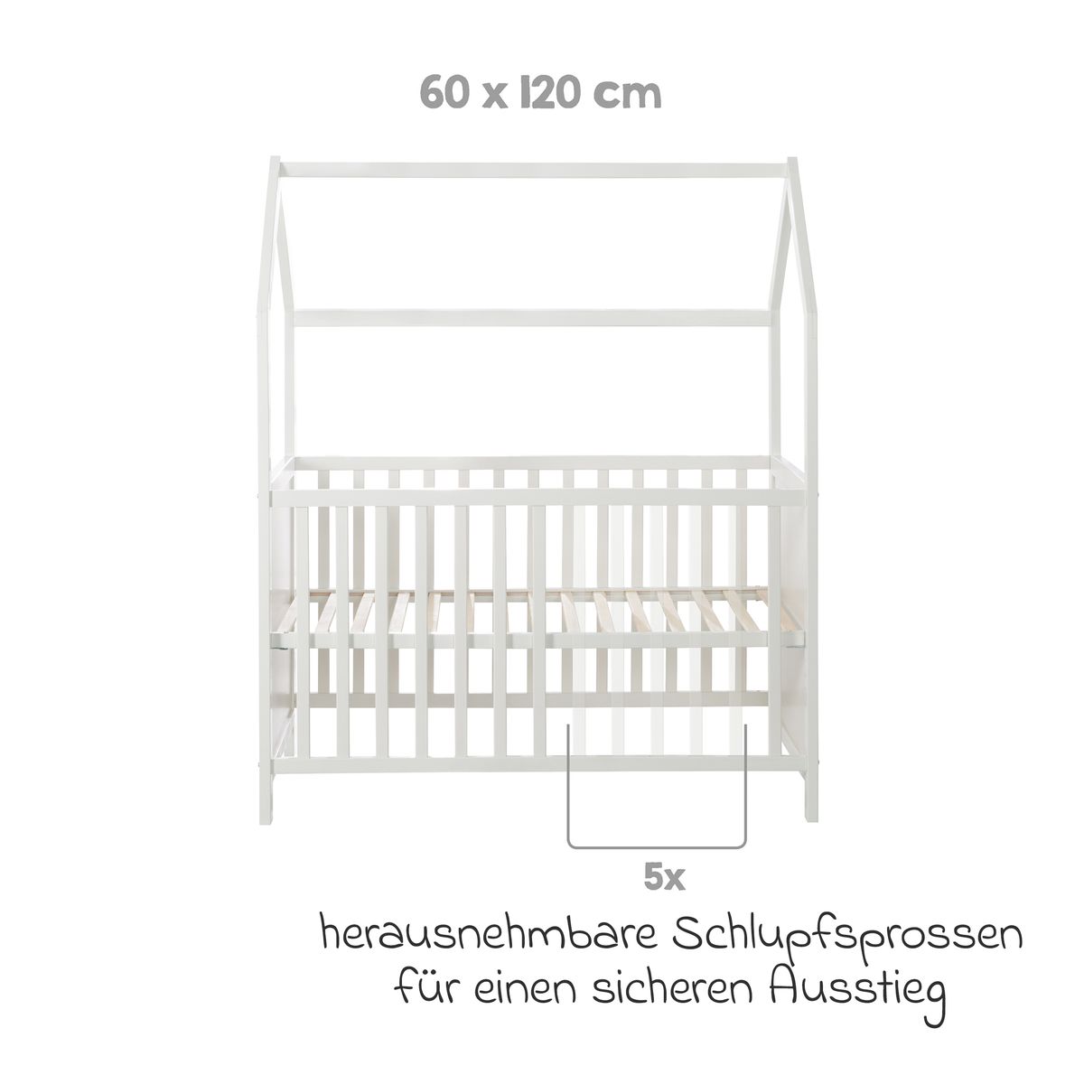 Avtakbare sprinkler på Husseng med stellebord og stellematte 60 x 120 cm hvit - Roba