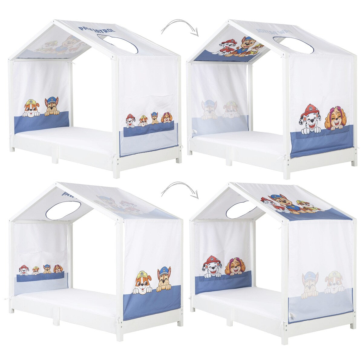 Nærbilde av Paw Patrol-figurer på Husseng-trekk 70 x 140 cm Paw Patrol med lommer