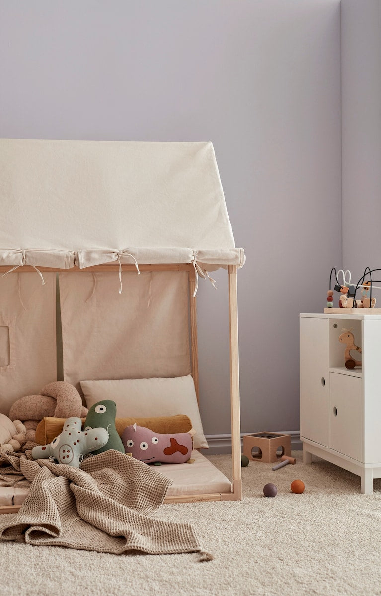 Hustelt off-white 110 x 80 x 124 cm bomull med opprullede sider