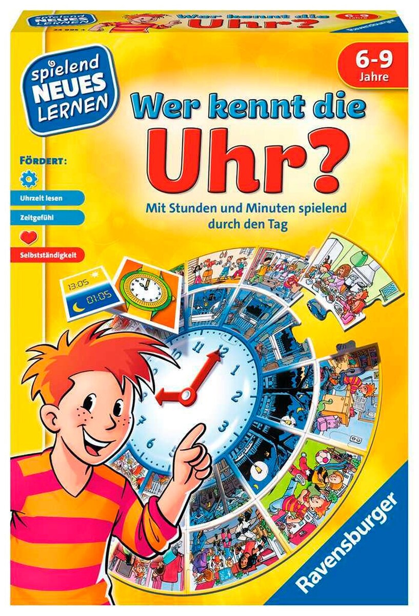 Hvem kan klokken? lærespill 1-4 spillere fra 5 år forfra