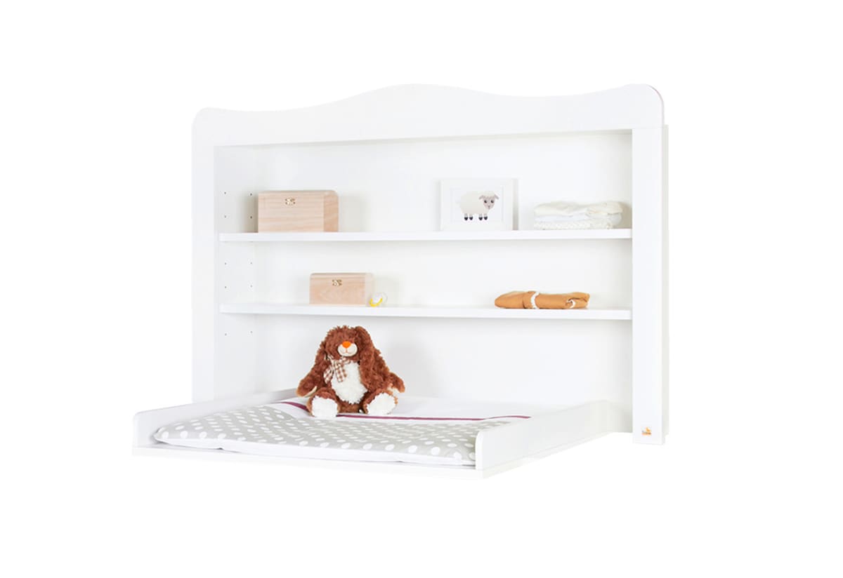 Hylleoppbygg for stellekommode Florentina ekstra bred 130 cm sett forfra
